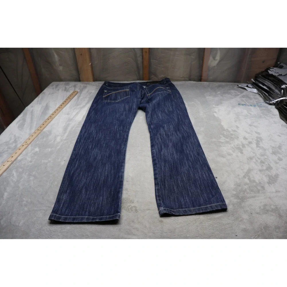 Southpole Jeans Men 34x33 Dark Wash Blue Contrast Denim Straight Relax Boot Y2K‎